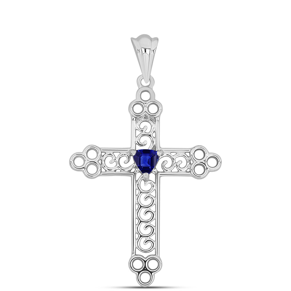 Silberanhänger mit australischem blauem Saphir 1 