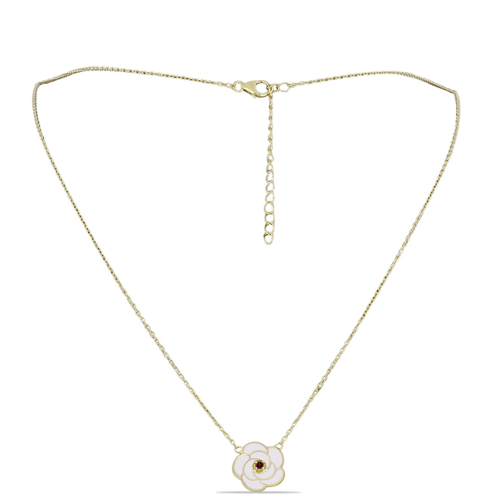 Goldplattierte Silberhalskette mit Barton Granat