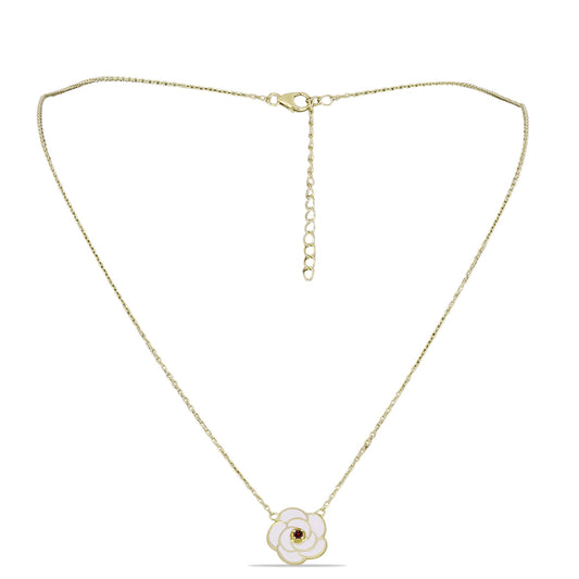 Goldplattierte Silberhalskette mit Barton Granat