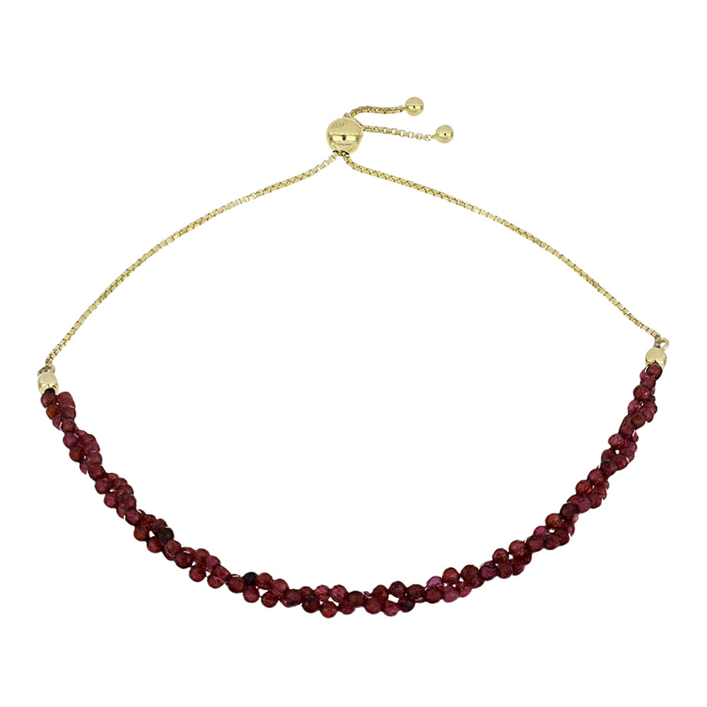 Goldplattiertes Silberarmband mit Barton Granat 1 