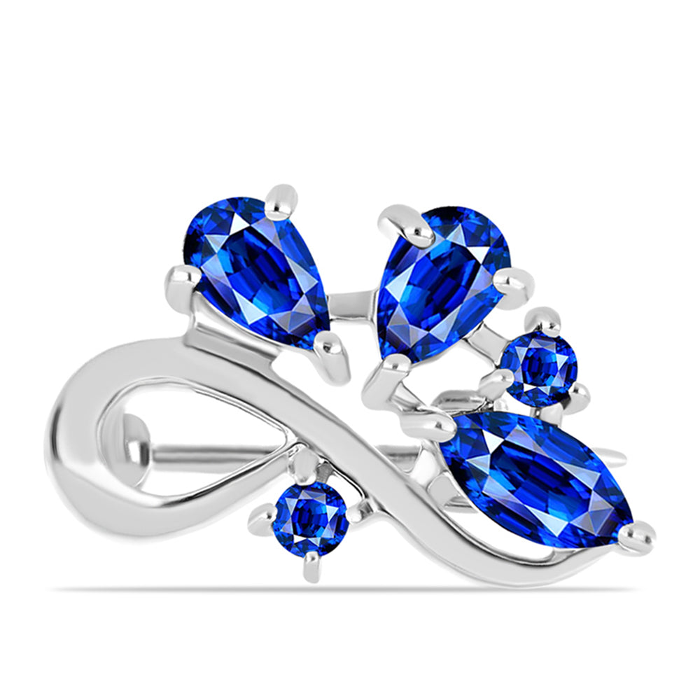 Silberbrosche mit australischem blauem Saphir 1 