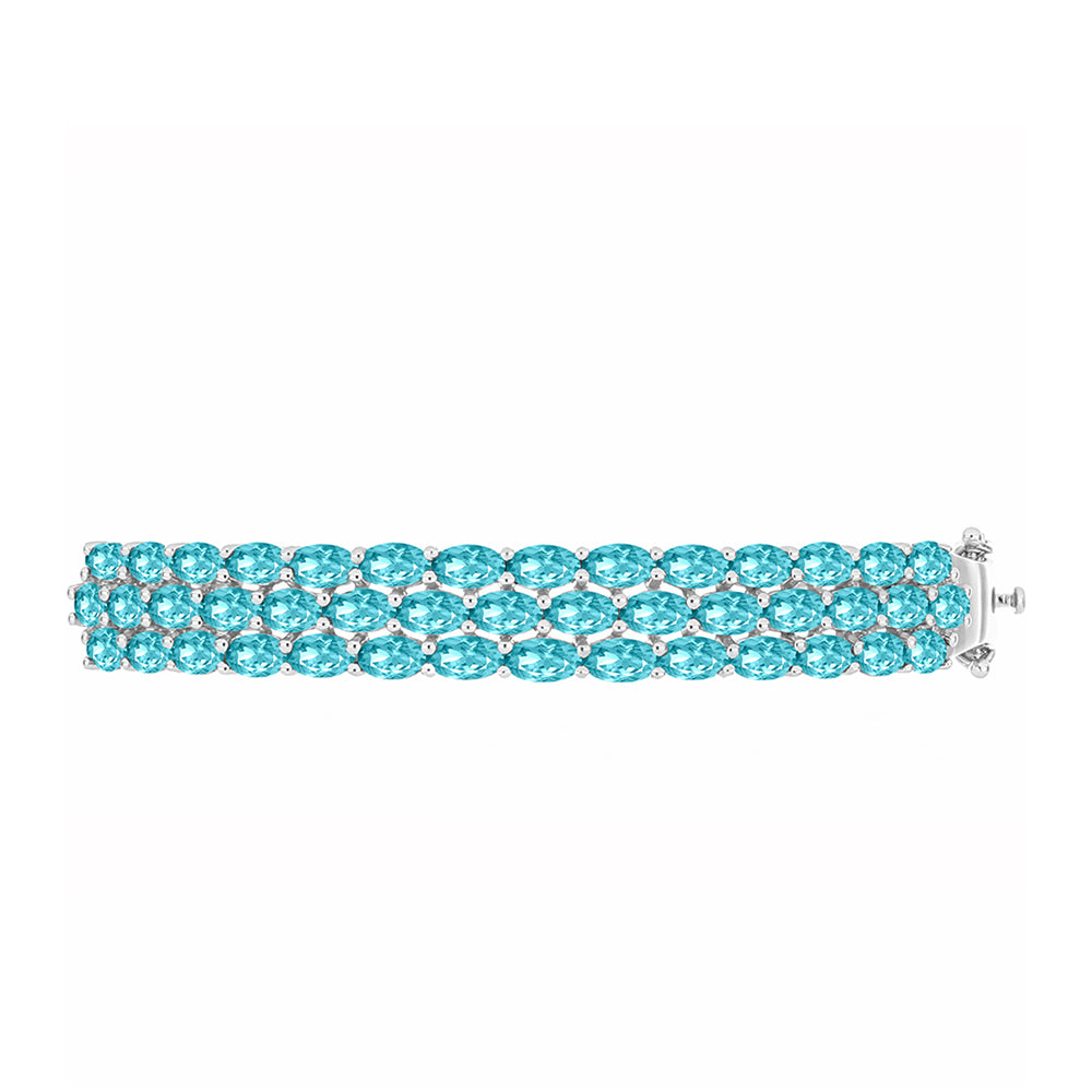 Silberarmreif mit Paraiba Quarz 2 