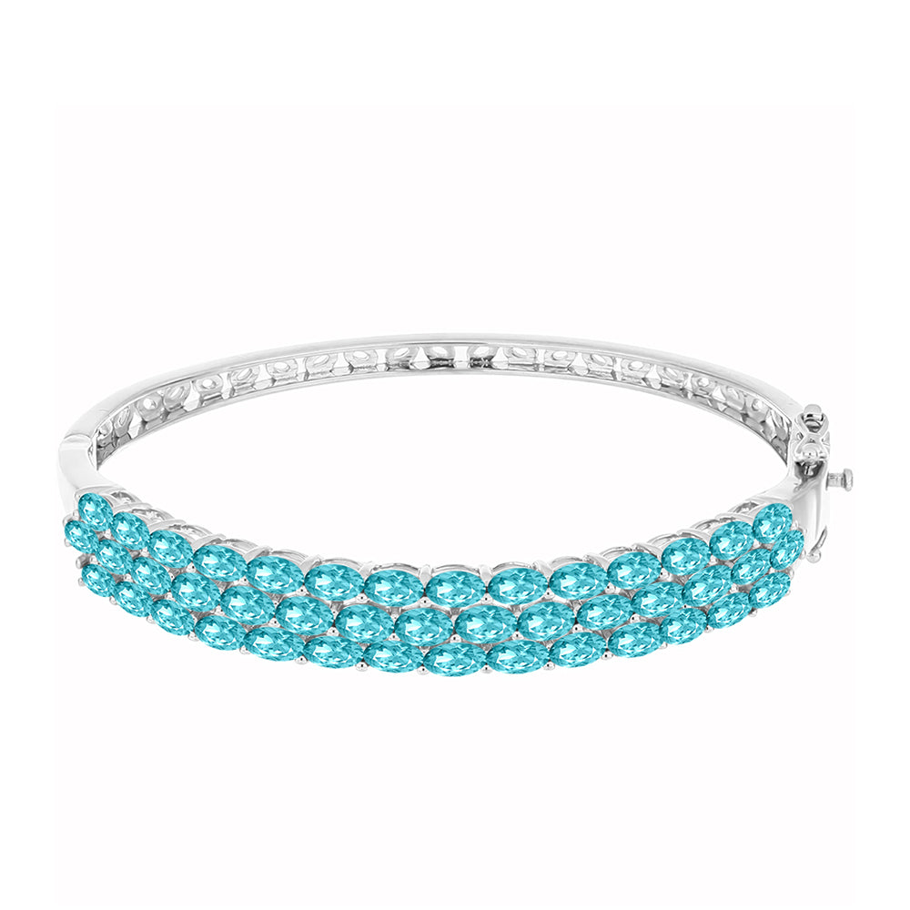 Silberarmreif mit Paraiba Quarz