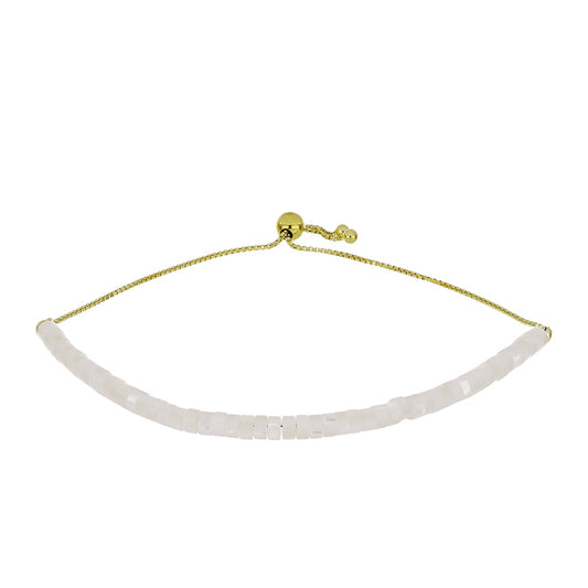 Goldplattiertes Silberarmband mit Perlmutt
