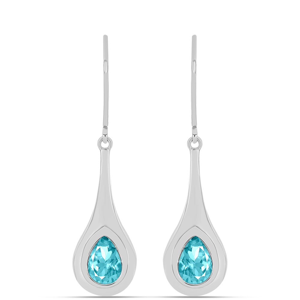 Silberohrringe mit Paraiba Quarz