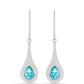 Silberohrringe mit Paraiba Quarz