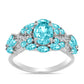 Silberring mit Paraiba Quarz und weißem Topas