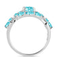 Silberring mit Paraiba Quarz und weißem Topas