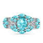 Silberring mit Paraiba Quarz und weißem Topas