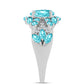 Silberring mit Paraiba Quarz und weißem Topas