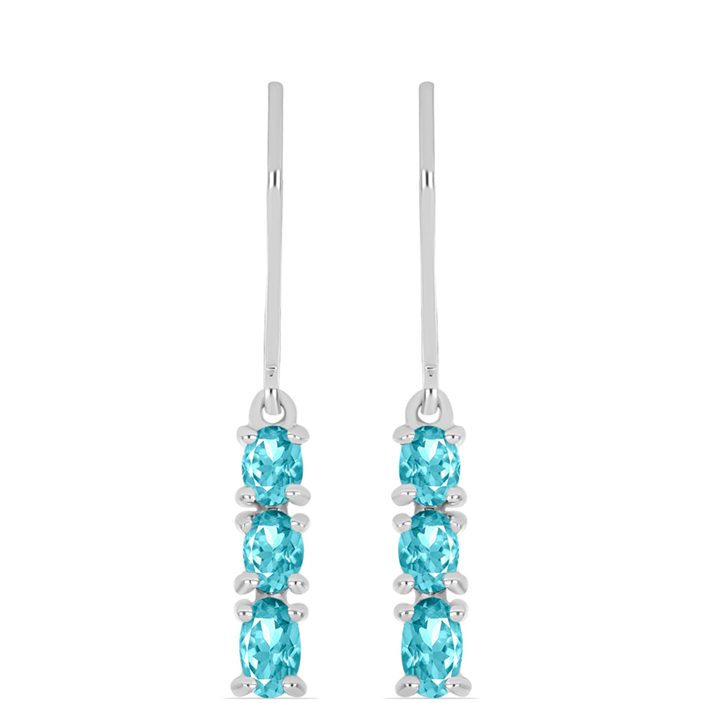 Silberohrringe mit Paraiba Quarz