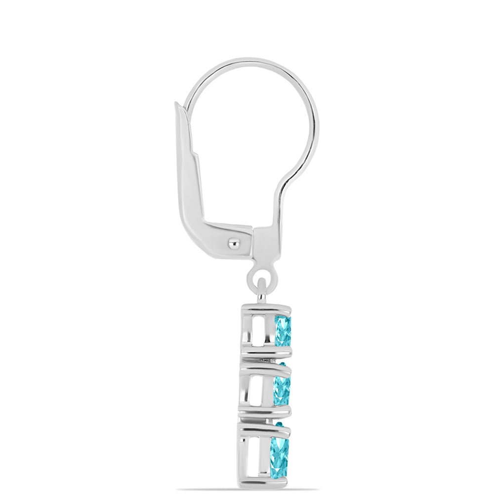 Silberohrringe mit Paraiba Quarz
