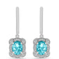 Silberohrringe mit Paraiba Quarz und weißem Topas