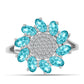 Silberring mit Paraiba Quarz und weißem Topas