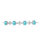 Silberarmband mit Paraiba Quarz und weißem Topas