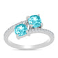 Silberring mit Paraiba Quarz und weißem Topas