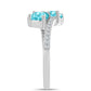 Silberring mit Paraiba Quarz und weißem Topas