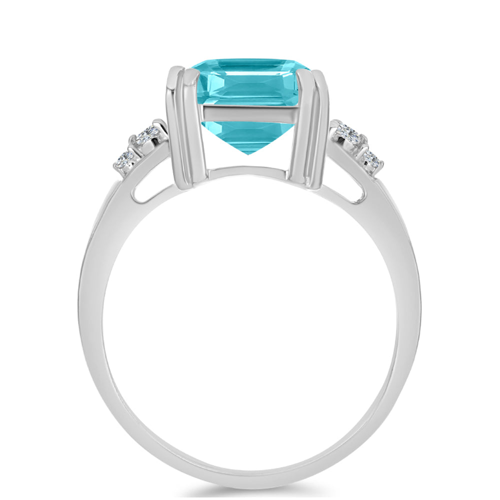 Silberring mit Paraiba Quarz und weißem Topas