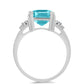 Silberring mit Paraiba Quarz und weißem Topas
