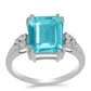 Silberring mit Paraiba Quarz und weißem Topas