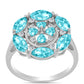 Silberring mit Paraiba Quarz und weißem Topas