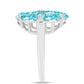 Silberring mit Paraiba Quarz und weißem Topas