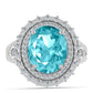 Silberring mit Paraiba Quarz und weißem Topas