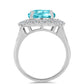 Silberring mit Paraiba Quarz und weißem Topas