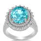 Silberring mit Paraiba Quarz und weißem Topas