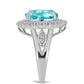 Silberring mit Paraiba Quarz und weißem Topas