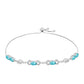 Silberarmband mit Paraiba Quarz und weißem Topas