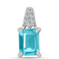 Silberanhänger mit Paraiba Quarz und weißem Topas