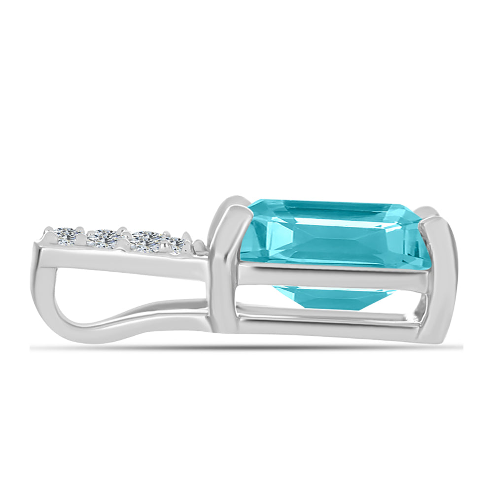 Silberanhänger mit Paraiba Quarz und weißem Topas 2 