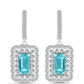 Silberohrringe mit Paraiba Quarz und weißem Topas