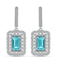 Silberohrringe mit Paraiba Quarz und weißem Topas