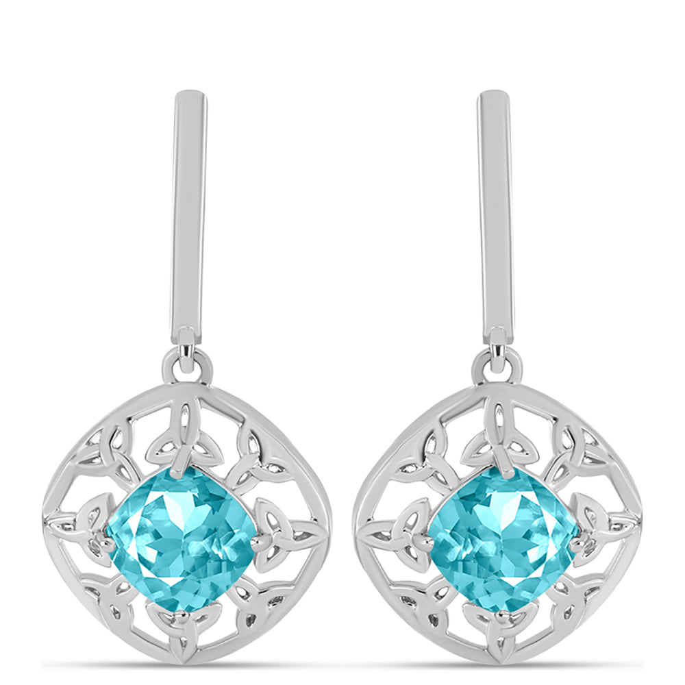 Silberohrringe mit Paraiba Quarz 1 