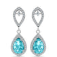 Silberohrringe mit Paraiba Quarz und weißem Topas