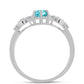Silberring mit Paraiba Quarz und weißem Topas