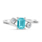Silberring mit Paraiba Quarz und weißem Topas
