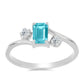 Silberring mit Paraiba Quarz und weißem Topas