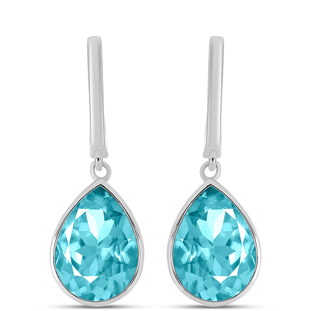 Silberohrringe mit Paraiba Quarz 1 