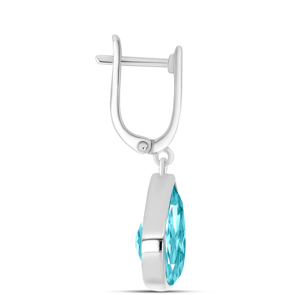 Silberohrringe mit Paraiba Quarz 2 