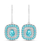 Silberohrringe mit Paraiba Quarz und weißem Topas