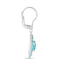 Silberohrringe mit Paraiba Quarz und weißem Topas