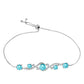 Silberarmband mit Paraiba Quarz und weißem Topas