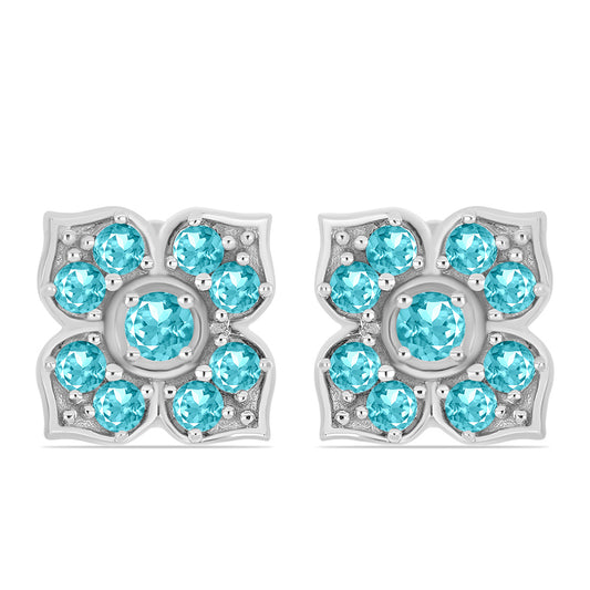 Silberohrringe mit Paraiba Quarz