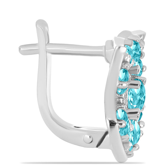 Silberohrringe mit Paraiba Quarz