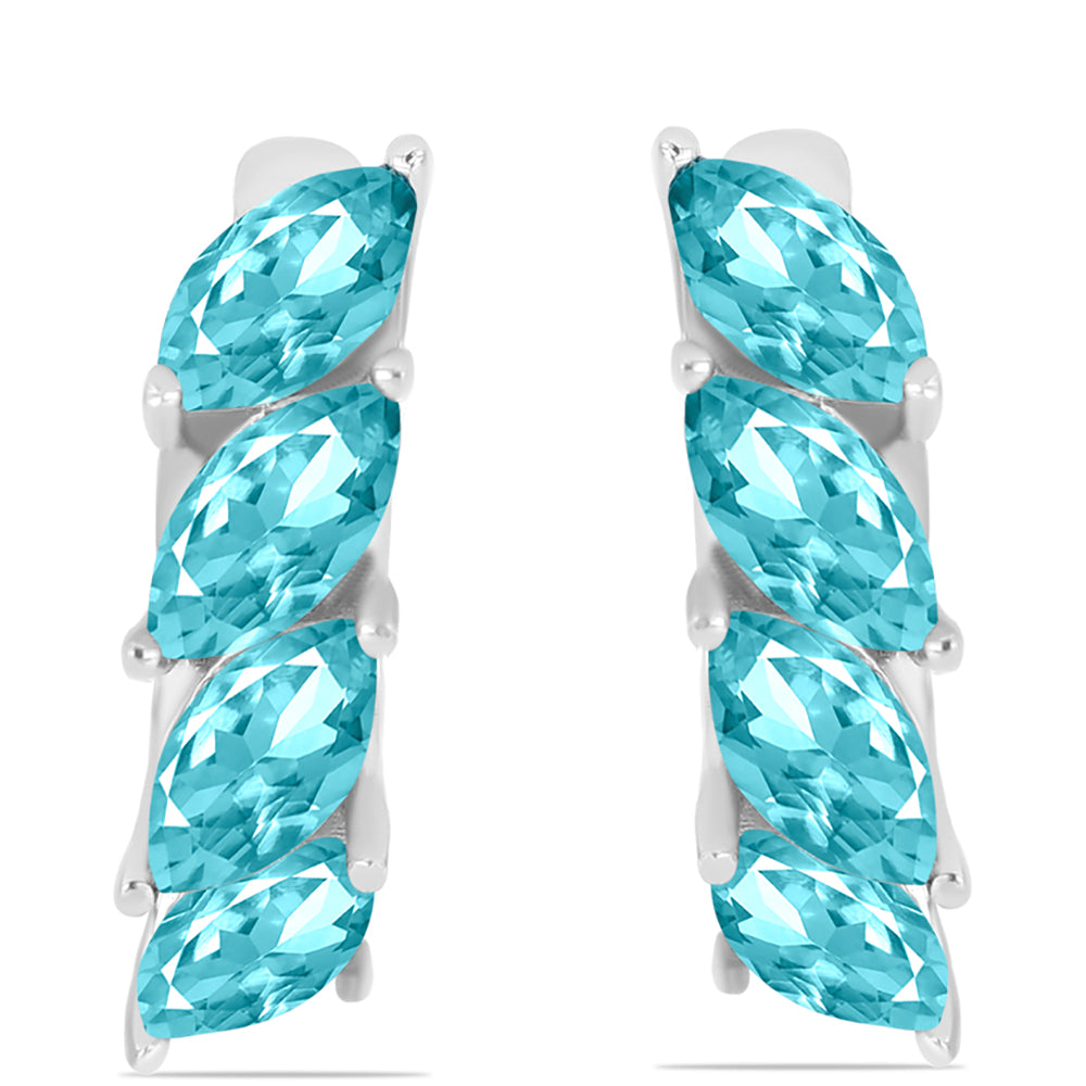 Silberohrringe mit Paraiba Quarz 1 