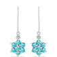 Silberohrringe mit Paraiba Quarz und weißem Topas