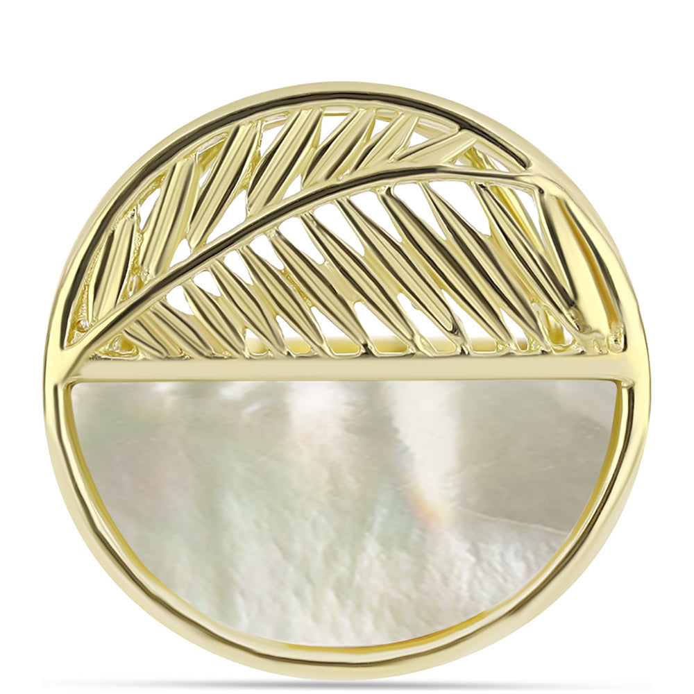 Goldplattierter Silberring mit Perlmutt 1 